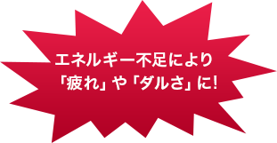 エネルギー不足により「疲れ」や「ダルさ」に！